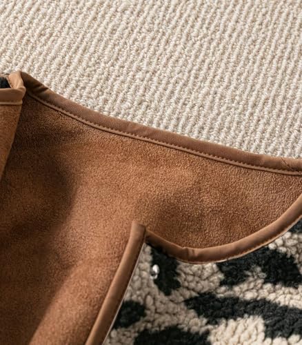 INVACHI Women's Leopard Print Jacket Casual Fuzzy Button Down Long Sleeve Fall Winter Coat Outerwear3