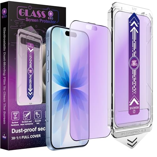Verre trempé iPhone 16 Pro premium mat avec traitement anti-lumière bleue