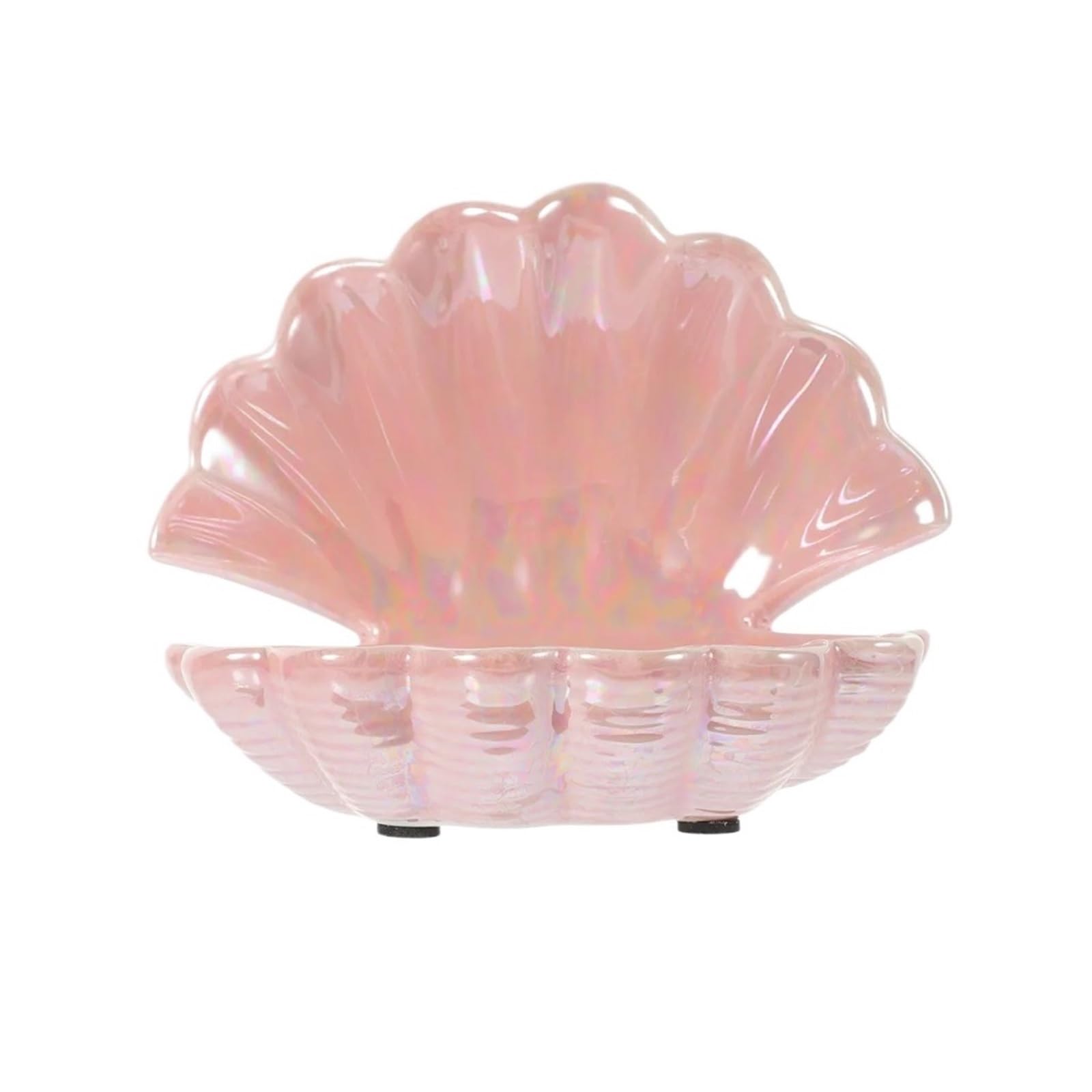 ZHSOAO Ceramic Shell Jewelry Dish Decorative Trinket Tray Key Bowl Ring Holder Desk Organizer Small for Jewelry(Pink)