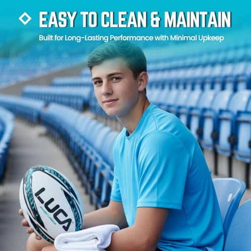 Image of LUCA Rugby Ball Sizes 3, 4 & 5 Hand Stitched Super Grip 3-Ply Construction