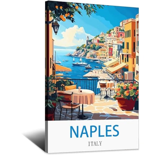 Impression sur toile Naples vintage 20x30cm pour habiller un mur vide sans encombrer