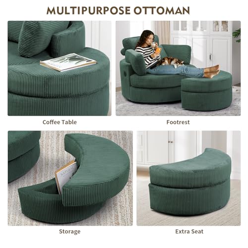 Sillón Plegable Peluche Verde Oliva miniatura 6