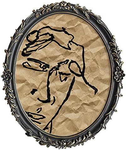 ASOWIN 11×14 Baroque Antique Oval Frame,Vintage Picture Frames for Gifts Wall Display Black