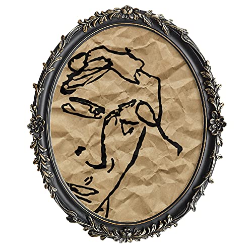 Asowin 11×14 Baroque Antique Oval Frame,Vintage Picture Frames For Gifts Wall Display Black #TOP2