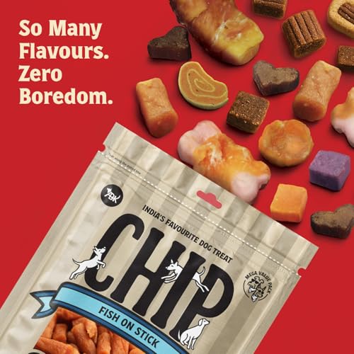 Image of Chip Chops Fish on Stick Dog Treats 250g, High Protein Dog Treats for Training & Reward, Healthy Natural Fish Snacks for Dogs, Easily Digestible Chew Sticks for All Dog Breeds - Pack of 1
