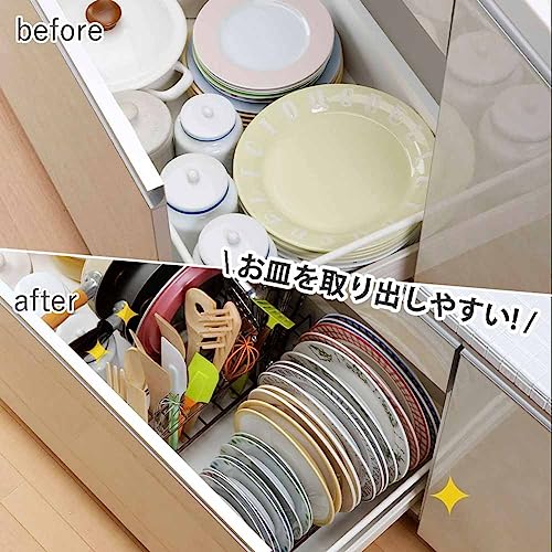 リビングアンドヘルス『ディッシュスタンド伸縮するお皿収納ラックBR』