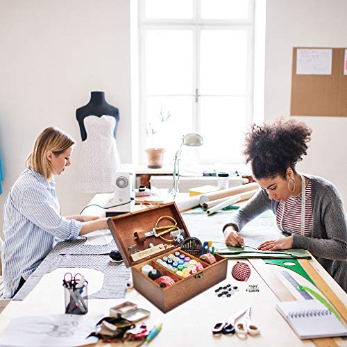 Sewing Kit, Wooden Sewing Basket With Accessories, Sewing Box With Sewing Kit Accessories For Home Repair Tool Set For Beginners/Women/Men/Girls/Kids #TOP4