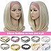 Headband Wigs for Black and White Women Blonde Wig Glueless Synthetic Short Bob Cosplay Wig 180% Density None Lace Front Wigs for Daily Use 12 Inch (Pack of 1)