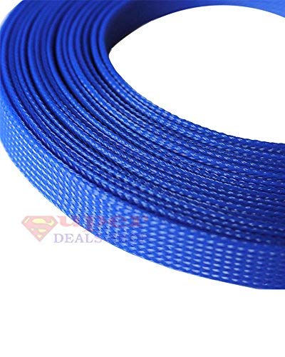Organizador de cables azul trenzado S-D-S Sleeves 10 pies 1/4" pulg miniatura 2