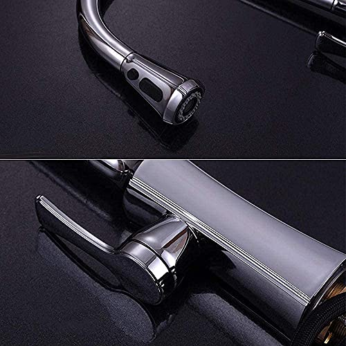 Robinet de cuisine en laiton robuste mitigeur haut de gamme fini nickel brossé - 8
