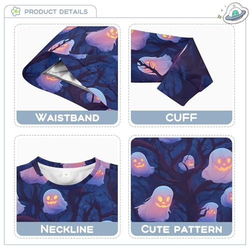 JUNZAN Halloween Spooky Ghosts Little Kids Sweatshirts Hoodies Long Sleeve Fall Tops Shirts Camping 4T3