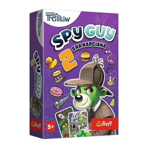 Trefl - Spy Guy 2 Juego de Cartas - Juego de Observación Cooperativa, Juego Familiar de Bolsillo, Rastro de Búsqueda, para Adultos y Niños a partir de 5 años