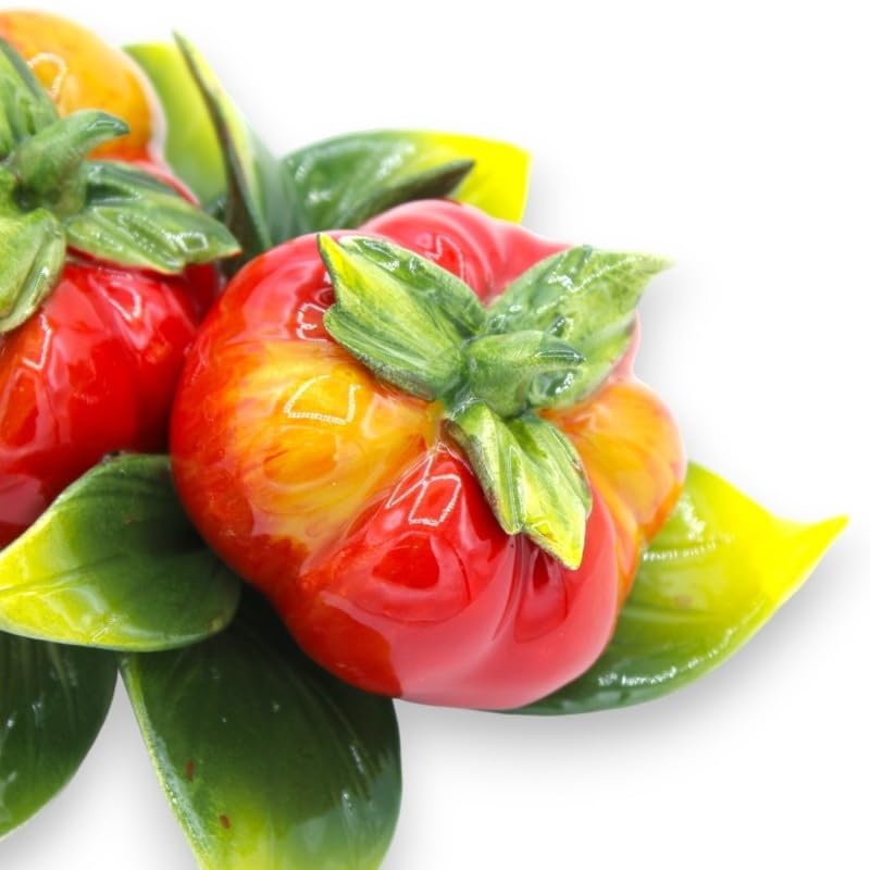 Composition de tomates feuilles céramique fine Sicilia Bedda Capaci h20 - 3