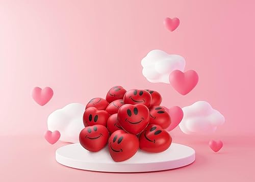 Miniatura 2 de Neliblu Juego de 12 bolas de estrés con forma de corazón – Bolas de estrés de San Valentín de 3 pulgadas – Bolas de espuma de corazón blando rojas –