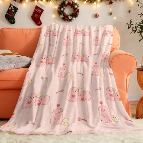 Cute Pig Blanket Pigs Throw Blanket Fuzzy Cozy Plush Super Soft Warm Flannel Stuff for Bed Couch Sofa Piggy Decor Animal Blankets Gifts for Boys Girls Men Women Adults Kids 40x50