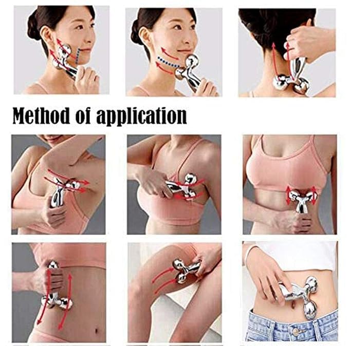 Panjurali multi 3D massage roller 360 rotate silver thin face full body shape lifting Rinkle Remover Facial Massage Relaxation Tool (-1 pack) Panjurali multi 3D massage roller 360 rotate silver thin face full body shape lifting Rinkle Remover Facial Massage Relaxation Tool (-1 pack)