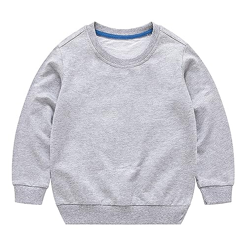 KAGAYD Toddler Baby Boy Girl Solid Cotton Pullover Sweatshirt T-Shirt Crewneck Long Sleeve T Shirts Tops Blouse
