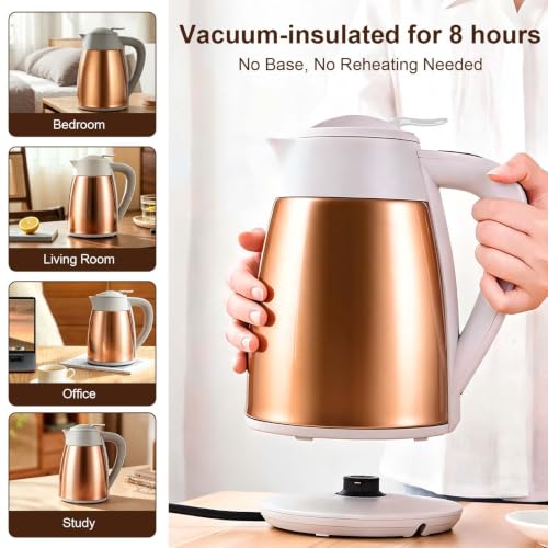 Image of Vacuum Thermal Electric Kettle 1.5L,Tip-Over Prevention & LED Display,1000W