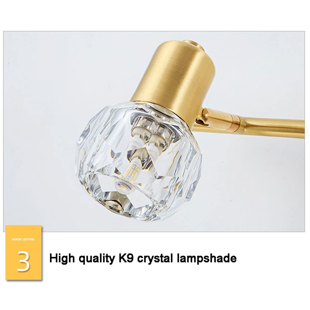 Lampada da Specchio Lampade da Bagno dimmerabili in Oro Lampade da Parete di Lusso nordiche Lampade da toeletta a LED in Cristallo sopra Lo Specchio per Il Bagno Trucco