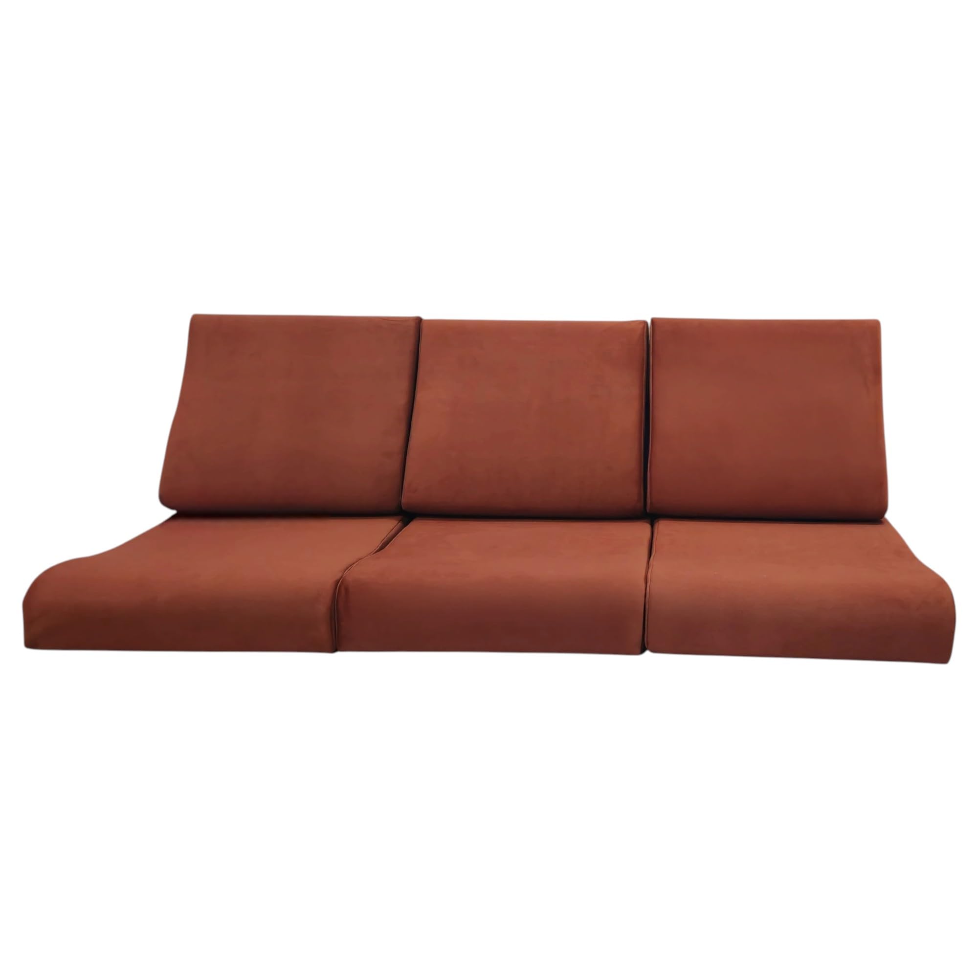 Wooden Sofa Cushion Full Set of 6 for 3 Seater, 55 Density PU Foam, Imported Suede Fabric & Fully Customizable - Cushion for Wooden Sofa with Washable Fabric and Inner gada (Windsor Tan)-picture-25