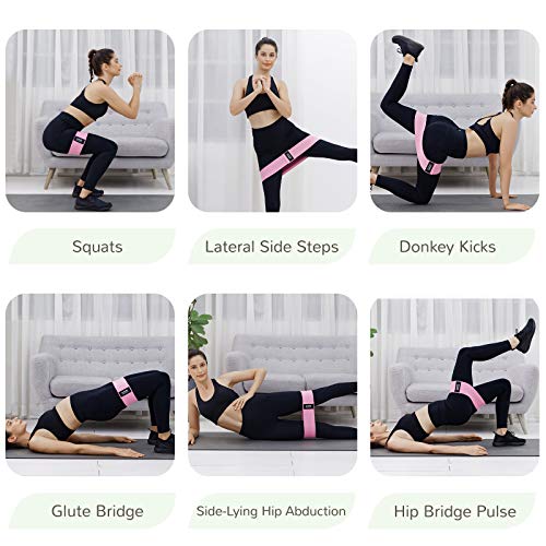 Letsfit Resistance Loop Bands for Legs and Hip Workout Training, Set of 3