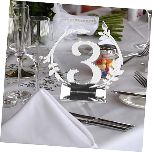 Numéros de table argenté pour guider les invités et plaques réservées de banquet - 5