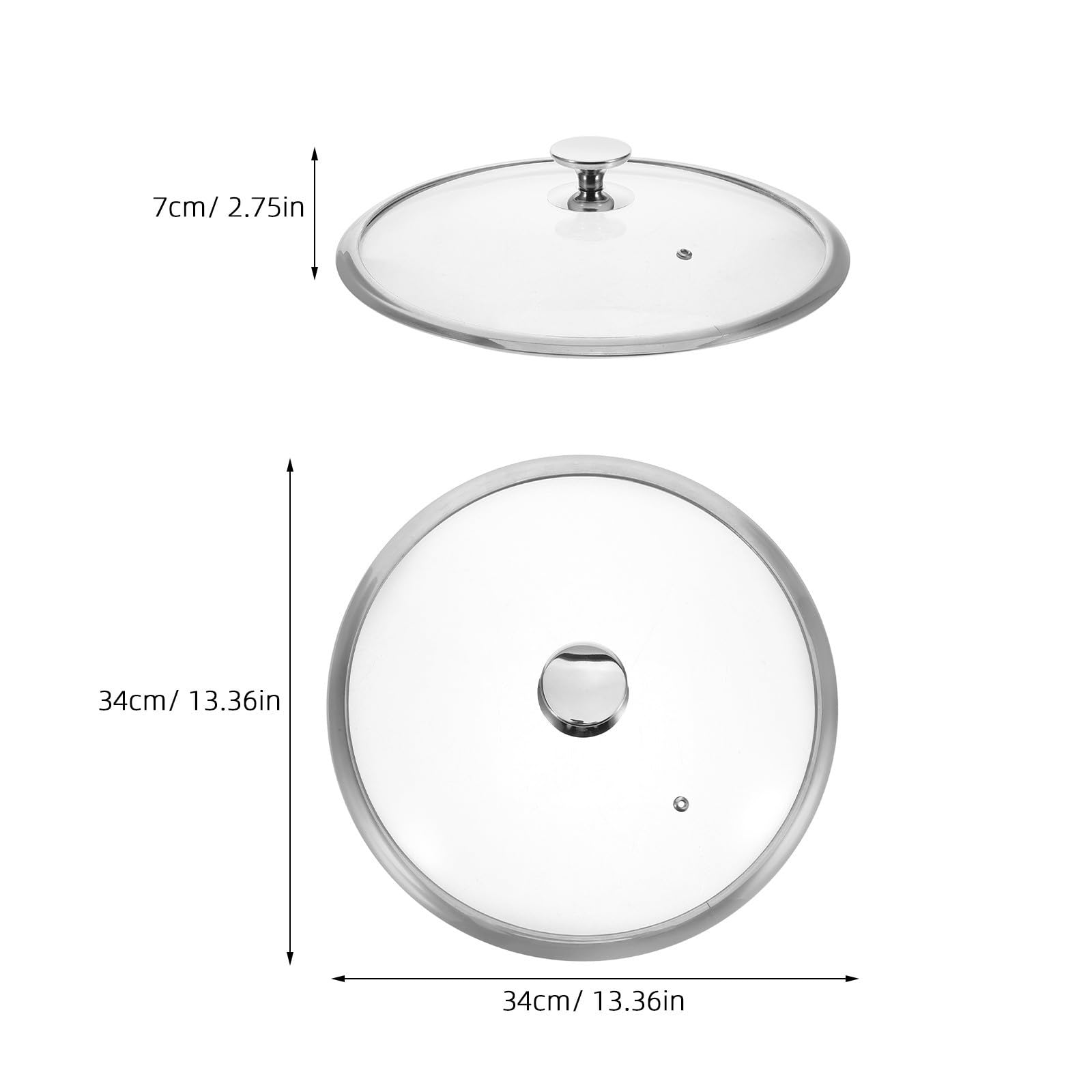Cubierta de olla y sartén de acero inoxidable de 34 cm, versátil y simple, apta para cocina