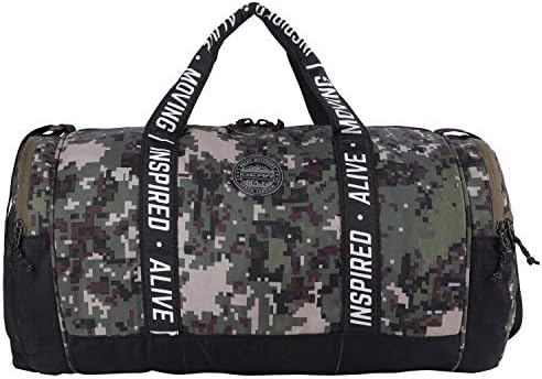 Gear Inspired Alive Moving 27L Medium Water Resistant Travel Duffle Bag/Gym Bag/Sports Duffle for Men/Women (Black Camo)