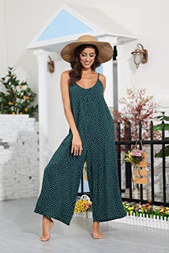 Image of BUENOS NINOS Women's V Neck Floral Maxi Dress Boho Printed Adjustable Spaghetti Strap Ethnic Beach Long Dress with Pockets