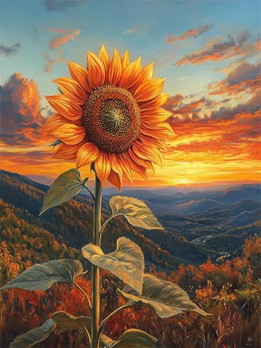 Peinture par numéro adulte fleur tournesol 100x130cm kit de loisirs créatifs