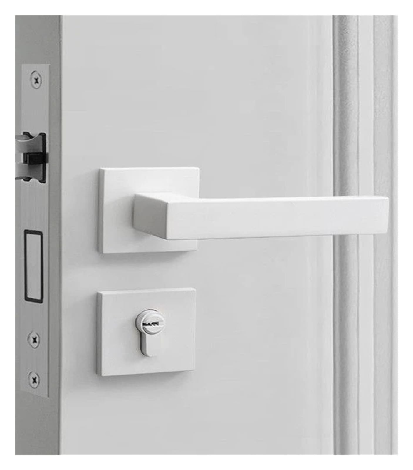 BSAXITHZB Bedroom Safety Door Lock Silent Handle Latch White(F)
