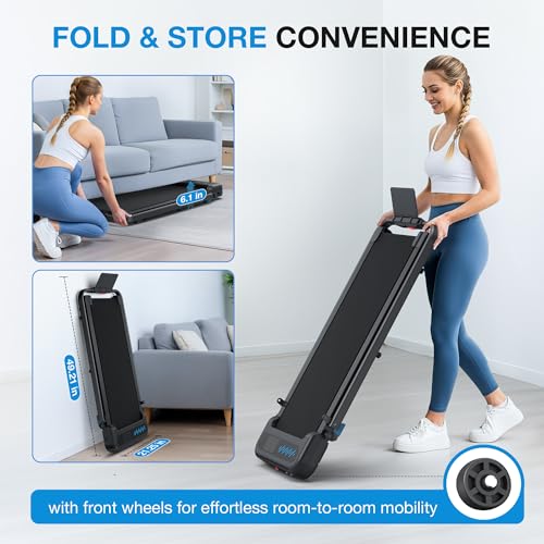 WELLFIT Foldable Under-Desk Walking Pad with 350 lb Capacity — view 8
