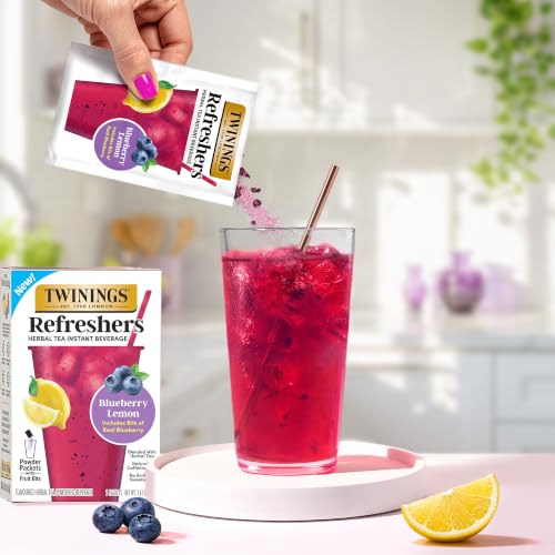 Image of Twinings Blueberry Lemon Refreshers Herbal Drink Mix, 5 Count, Pack of 6