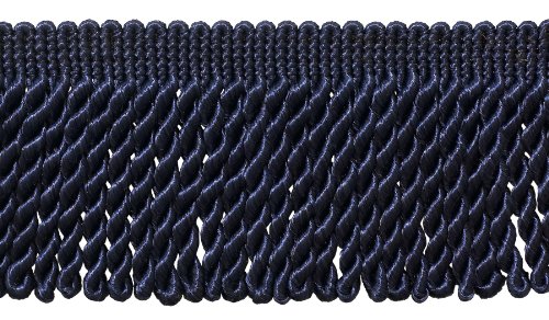 3 Inch Long Dark Navy Blue Bullion Fringe Trim, Style BFS3 Color: J3, Sold by The Yard