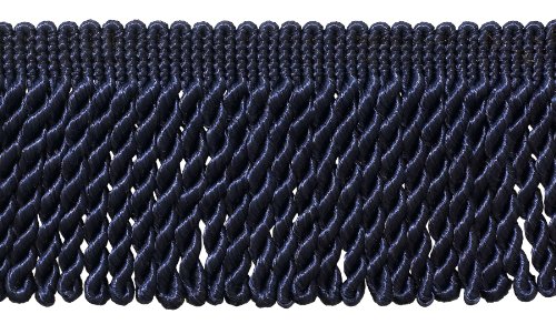 DÉCOPRO 7 Yard Value Pack - 3 Inch Long Dark Navy Blue Bullion Fringe Trim, Style# BFS3 Color: J3 (21 Ft / 6.4M)