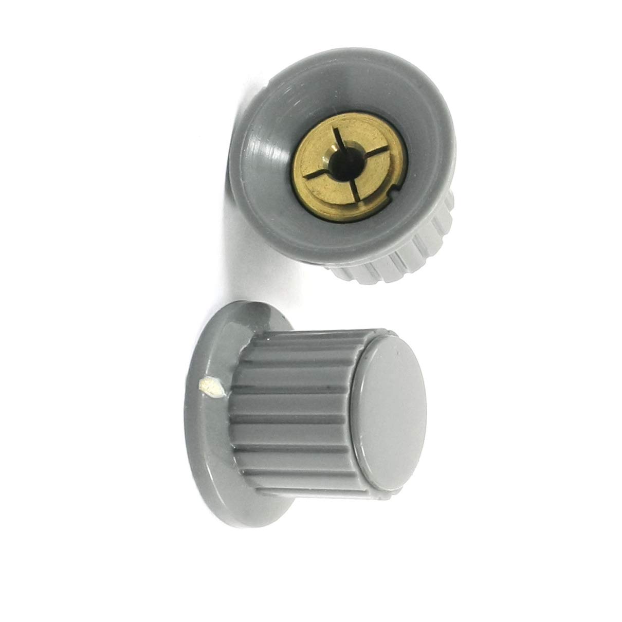 Aexit 2pcs 4mm Switches Split Shaft Stereo Taper Potentiometer Volume Foot Switches Knob KYP25-18-4