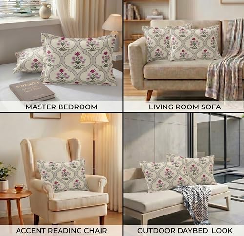 Image of VAS COLLECTIONS Cotton Pillow Cover Set of 2 (17x27 Inches) | Ultra Soft Breathable Pillow Cases for Bed | Skin Friendly, Fade Resistant & Comfortable Pillow Covers for Bedroom Decor (Rose White)