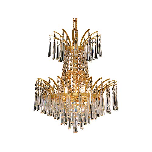 Greatest Product Elegant Lighting 8032D16G/RC Royal Cut Clear Crystal Victoria 4-Light, Two-Tier Crystal Chandelier, 16 x 16, Finished in Gold with Clear Crystals Cheapest 🛒 Elegant Lighting 8032D16G/RC Royal Cut Clear Crystal Victoria 4-Light, Two-Tier Crystal Chandelier, 16 x 16, Finished in Gold with Clear Crystals