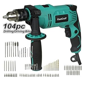 Impact Drill Driver 104pc Bit Set Perfect Holiday Gift Idea Hammer Drill Corded PRO Tool – GUARANTEED POWER 1/2 Chuck 0-2800RPM Dual Switch 360° Rotating Handle – FastCraft Brand at Costco