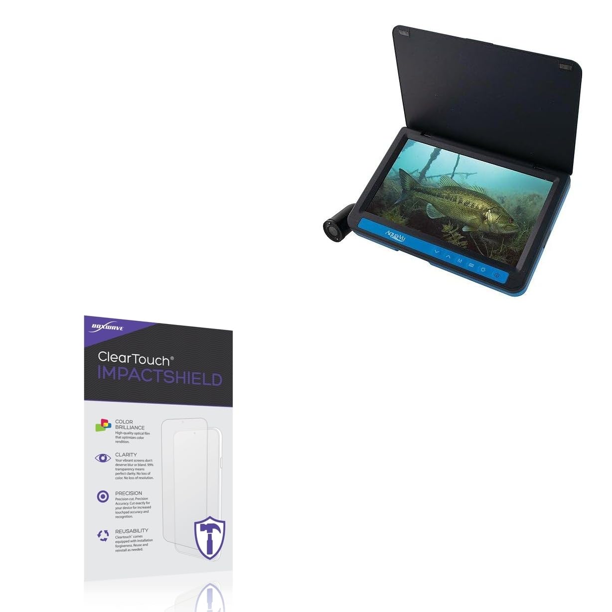 BoxWave Screen Protector Compatible with Aqua-Vu AV722 - ClearTouch ImpactShield (2-Pack), Impenetrable Screen Protector Flexible Film