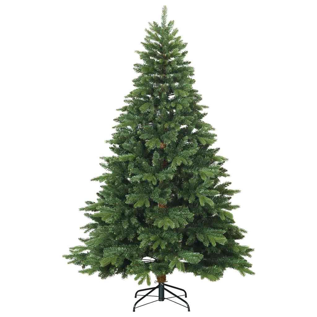 Sapin de Noël artificiel vert 180 cm 300 LED PE/PVC Support pliable pour intérieur et extérieur Décoration d'arbre de Noël