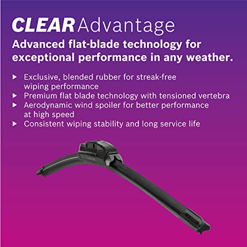 Image of Bosch 3397016584 Clear Advantage 26-inch Wiper Blade for Passenger Cars & 3397006505E7W Clear Advantage 19-CA 475mm Front Wind Shield Wiper Blade for Cars, 19 inch