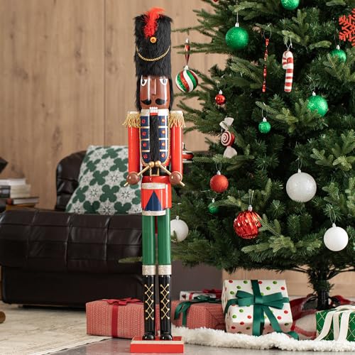 eUty 42" Christmas Soldier Nutcracker-Wooden African American Soldier Nutcracker for Festive Christmas Party Indoor Winter Home Fireplace Clearance Decor