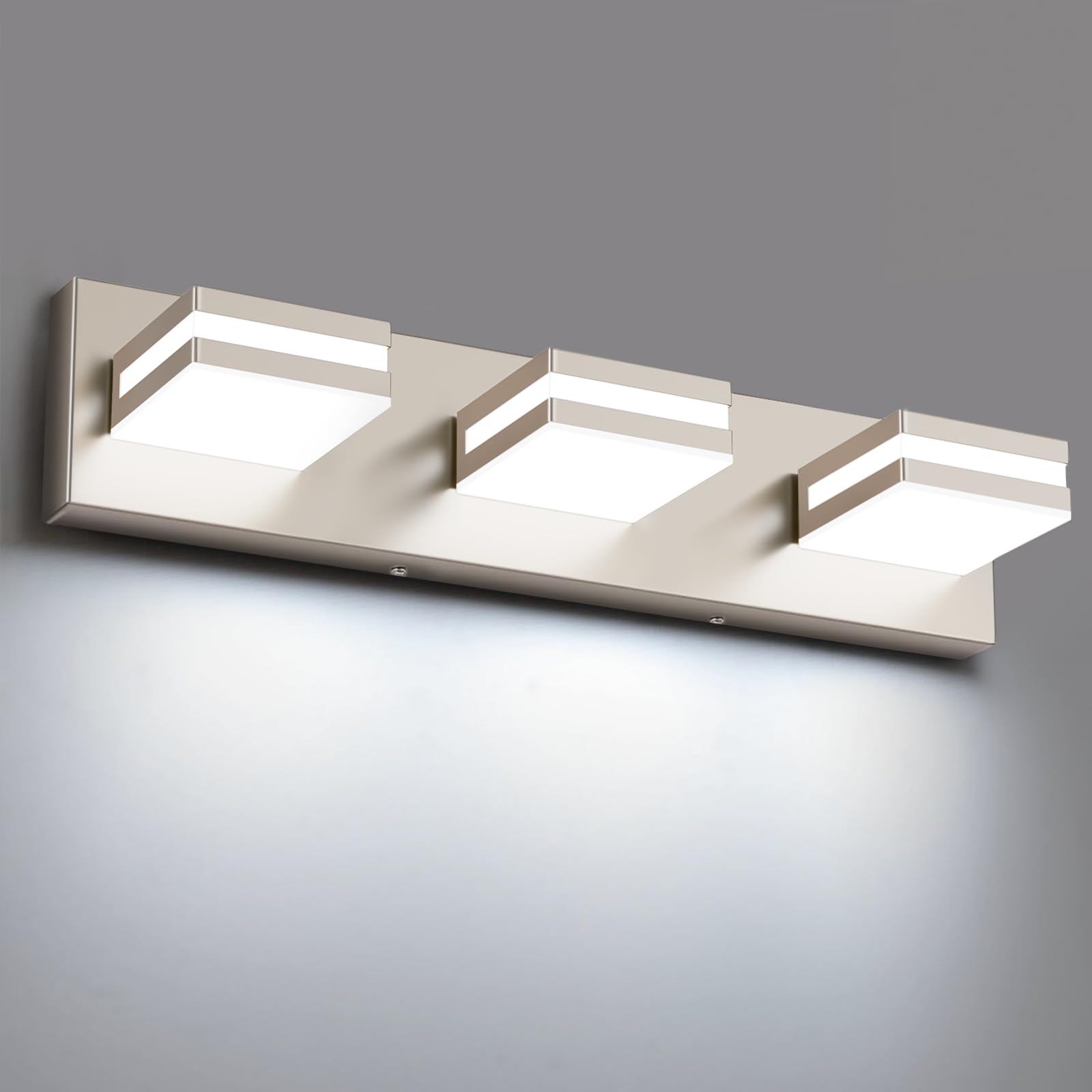 Photo 1 of Leifod 3-Light LED Vanity Light - Brushed Nickel, 16 Inch