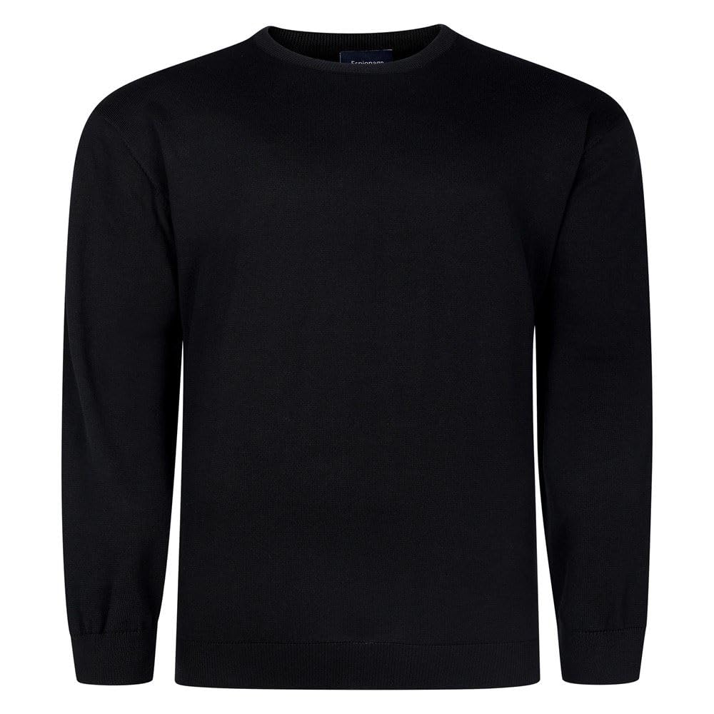 Espionage Men's Black Crew Neck Pullover For In 6XL