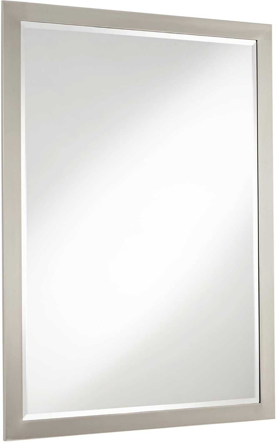 Metzeo 26" Rectangular Brushed Nickel Wall Mirror