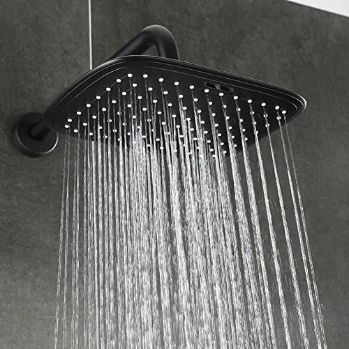 Ensemble de robinet de baignoire moderne noir effet pluie chic - 4