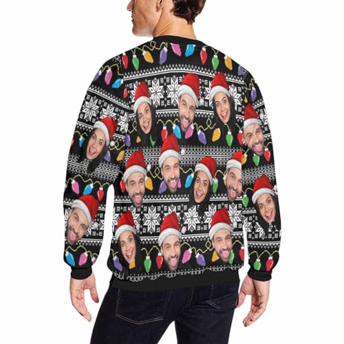 Artsadd Custom Ugly Christmas Sweater with Face Print Funny Sweatshirt Sweatshirt Hoodie for Men Women Party2