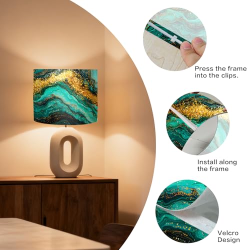 Image of Nuxovilar Lamp Shades Set of 2, 13 inch Top x 13 inch Bottom x 10 inch High (Spider) | Large lamp shades floor elegant home decor accents covers light bedroom living room (Elegant)