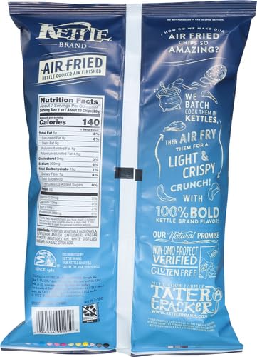 Image of Kettle Brand Air Fried Sea Salt & Vinegar Potato Chips, 6.5 Ounce (Pack of 12)